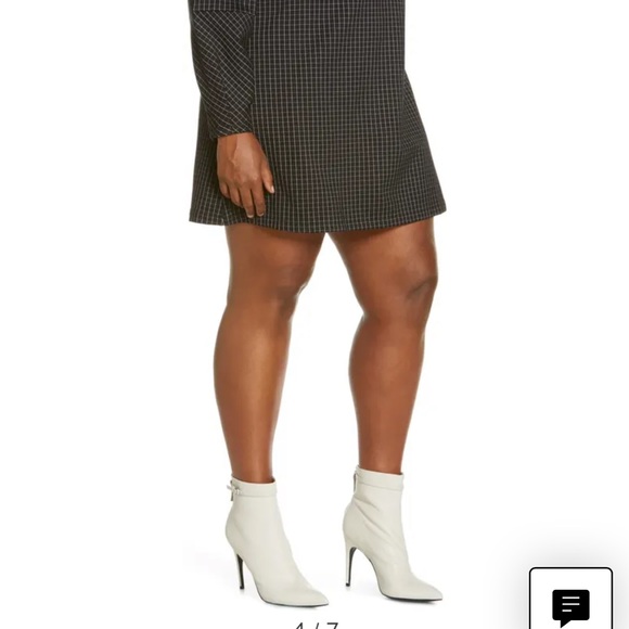 Check Print Long Sleeve Shift Dress - Picture 6 of 8